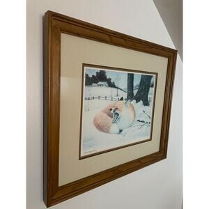 George Sandström Winter Fox in Snow Watercolor Print, Signed & Numbered, Limited